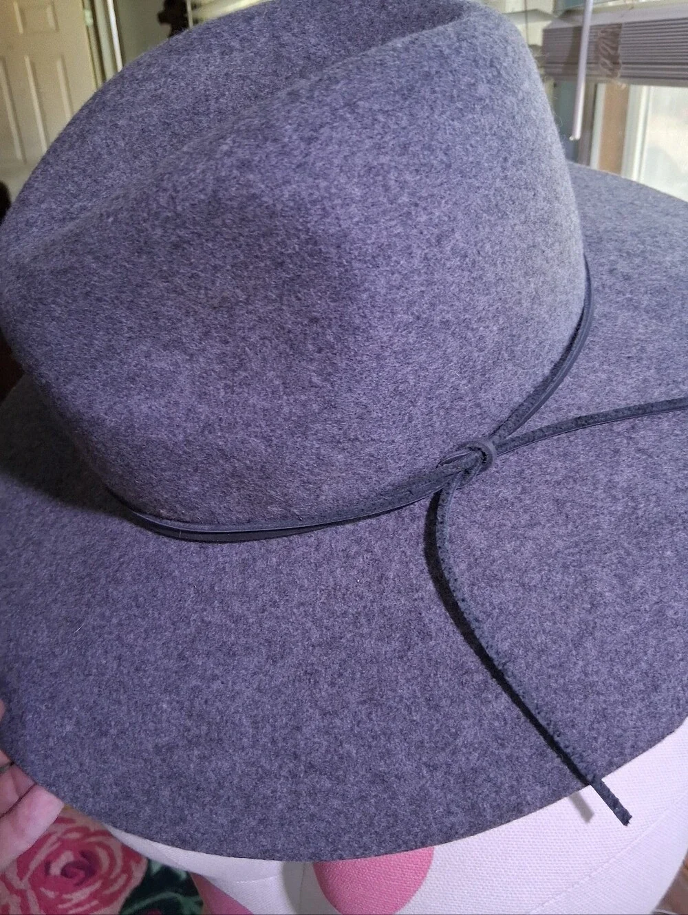 Phenix 100% Wool Hat With Leather Band Gray